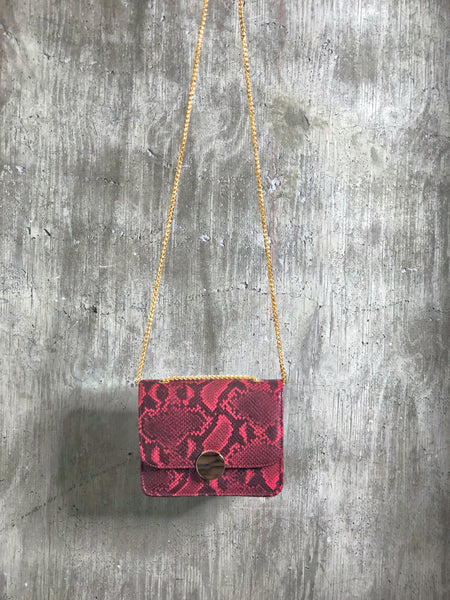 CAMILA SNAKE BAG-MAROON