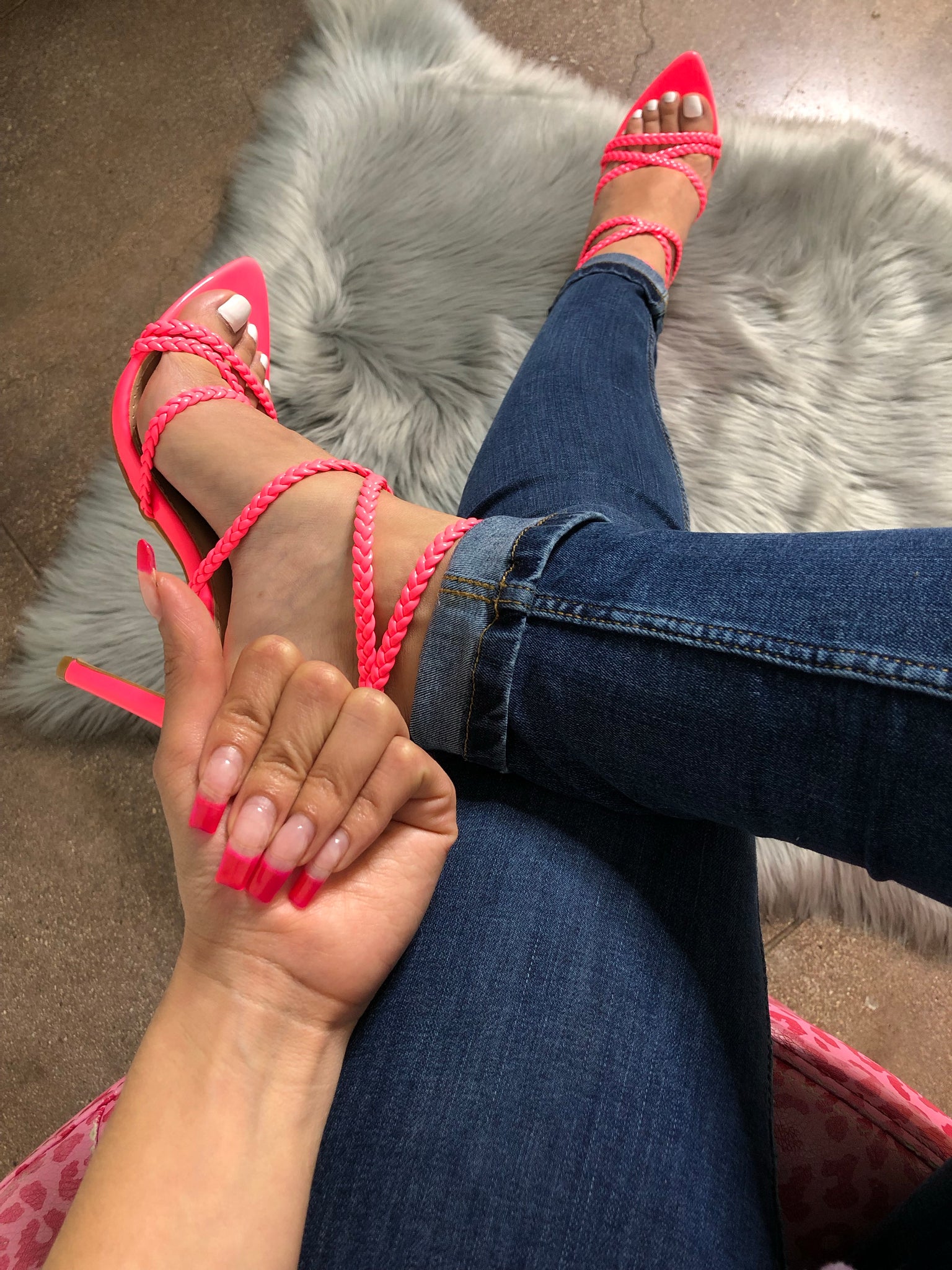 JASMINE HEEL-NEON PINK