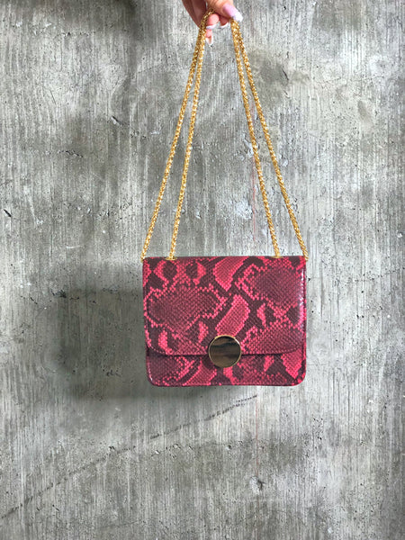 CAMILA SNAKE BAG-MAROON